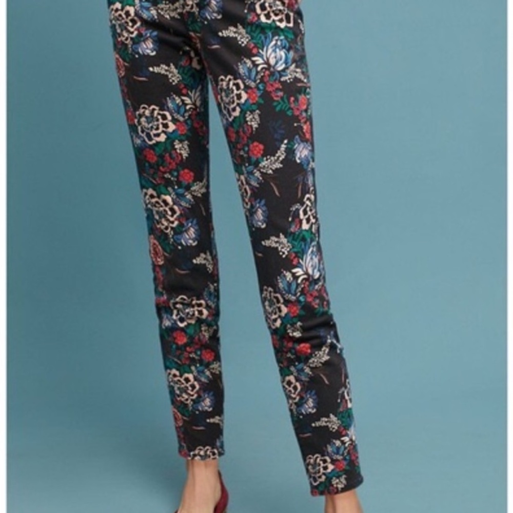Pilcro and the Letterpress Black and Red Skinny Jeans
